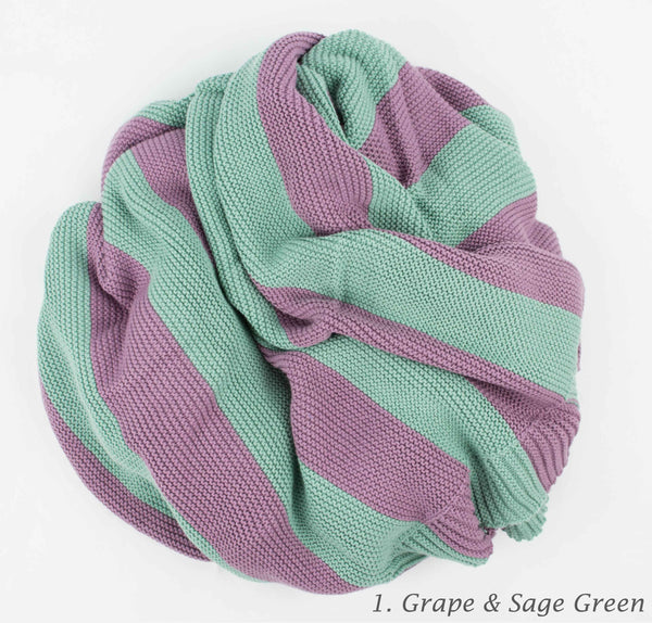 Organic Cotton Stripe Knit Blanket | 21 Colors