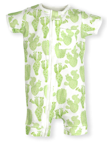 Cactus Zipper Romper- Organic Cotton