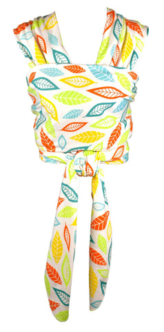 Organic Cotton Baby Wrap Carrier- Multi Color Leaves Pattern