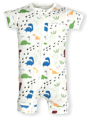 Dinosaurs Zipper Romper- Organic Cotton