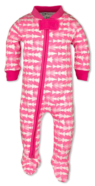 Baby Pajamas Pink Arrows Zipper Sleeper