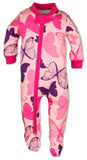 Baby Pajamas Pink Butterflies Zipper Sleeper