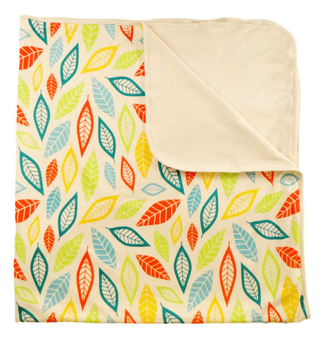 Organic Cotton 2 Layer Baby Blanket - Colorful Leaves