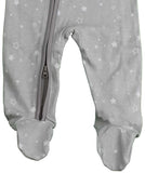 Baby Pajamas Unisex Grey Stars Zipper Sleeper