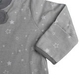 Baby Pajamas Unisex Grey Stars Zipper Sleeper