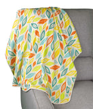 Organic Cotton 2 Layer Baby Blanket - Colorful Leaves