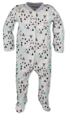 Snap Footie Romper - Grey Triangles