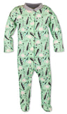 Snap Footie Romper - Teal Feathers