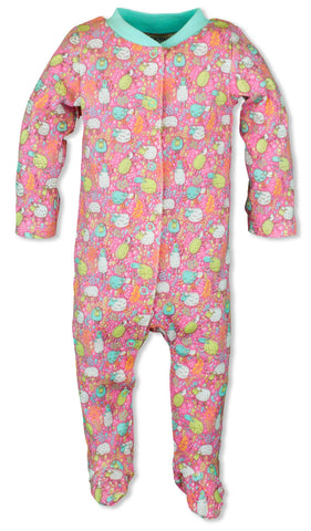 Snap Footie Romper - Dancing Sheep