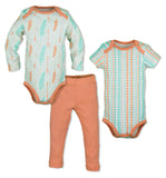 Salmon Feather 3-Piece Bodysuit Set