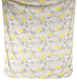 Organic Cotton 1 Layer Knit Baby Blanket- Grey Branches with Yellow Birds